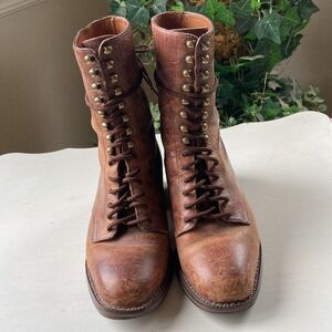 Vintage Nine West Victorian Romantic All Leather Lace-Up Ankle Boots Size 6